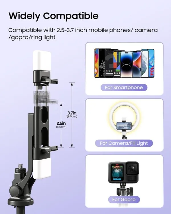 53'' Selfie Stick Tripod with Light