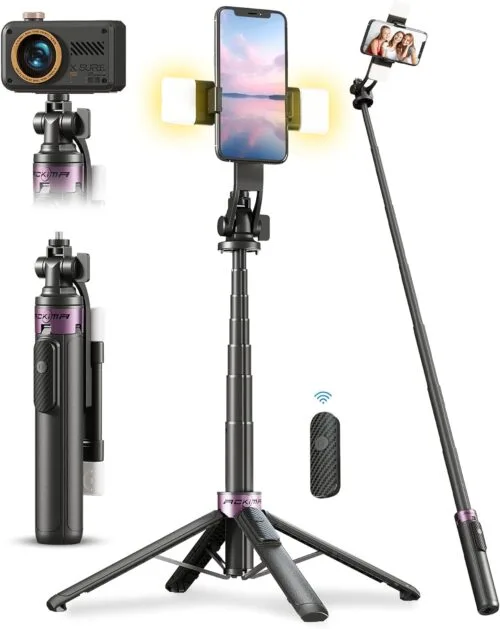 53'' Selfie Stick Tripod with Light