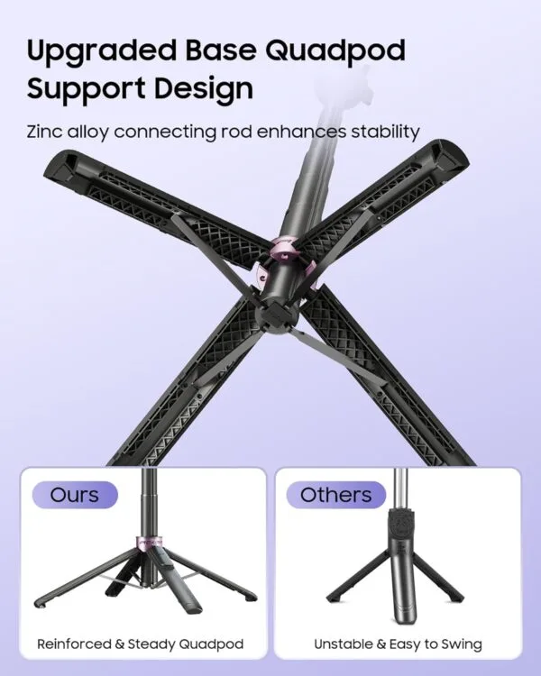 53'' Selfie Stick Tripod with Light