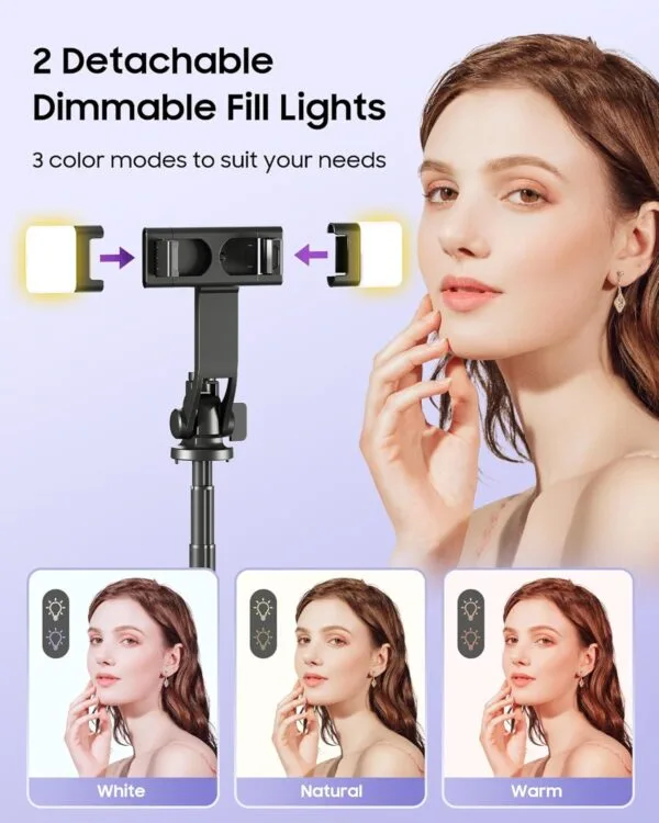 53'' Selfie Stick Tripod with Light